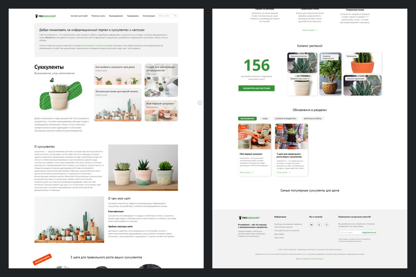 Информационный портал о суккулентах - скриншот №1